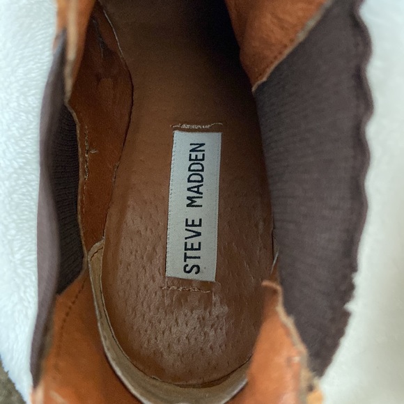 Steve Madden Cognac Leather PISTOL Ankle Boots Booties 7 - Picture 8 of 8